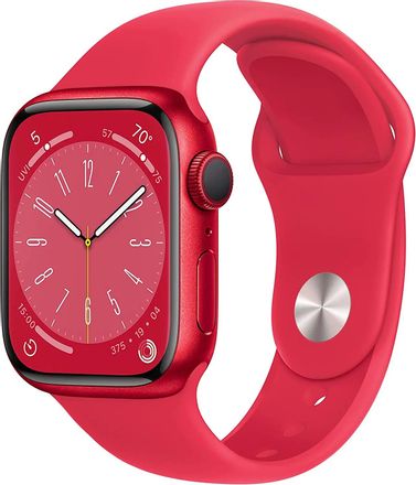 Смарт-часы Apple Watch Series 8 А2770,  41мм,  красный/красный [mnug3ll/a]