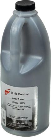 Тонер STATIC CONTROL MPT5-1KG, для HP LJ1200/4100/5000, черный, 1000грамм, флакон