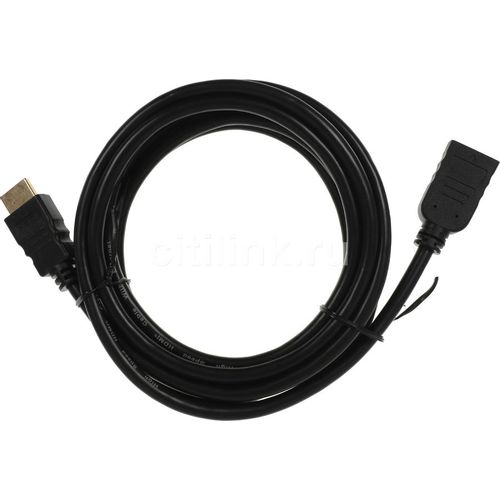 Кабель-удлинитель аудио-видео Buro HDMI (m) - HDMI (f), 3м, GOLD, черный [bu-hdmi2.0-extnd-3m]