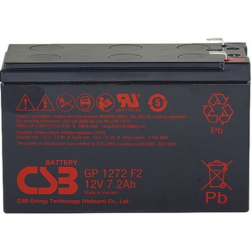 Аккумуляторная батарея CSB GP1272 для ИБП, 12В, 7.2Ач