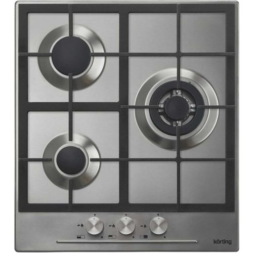 Газовая варочная панель Korting HG465CTX, 3 конфорки, нержавеющая сталь, серый