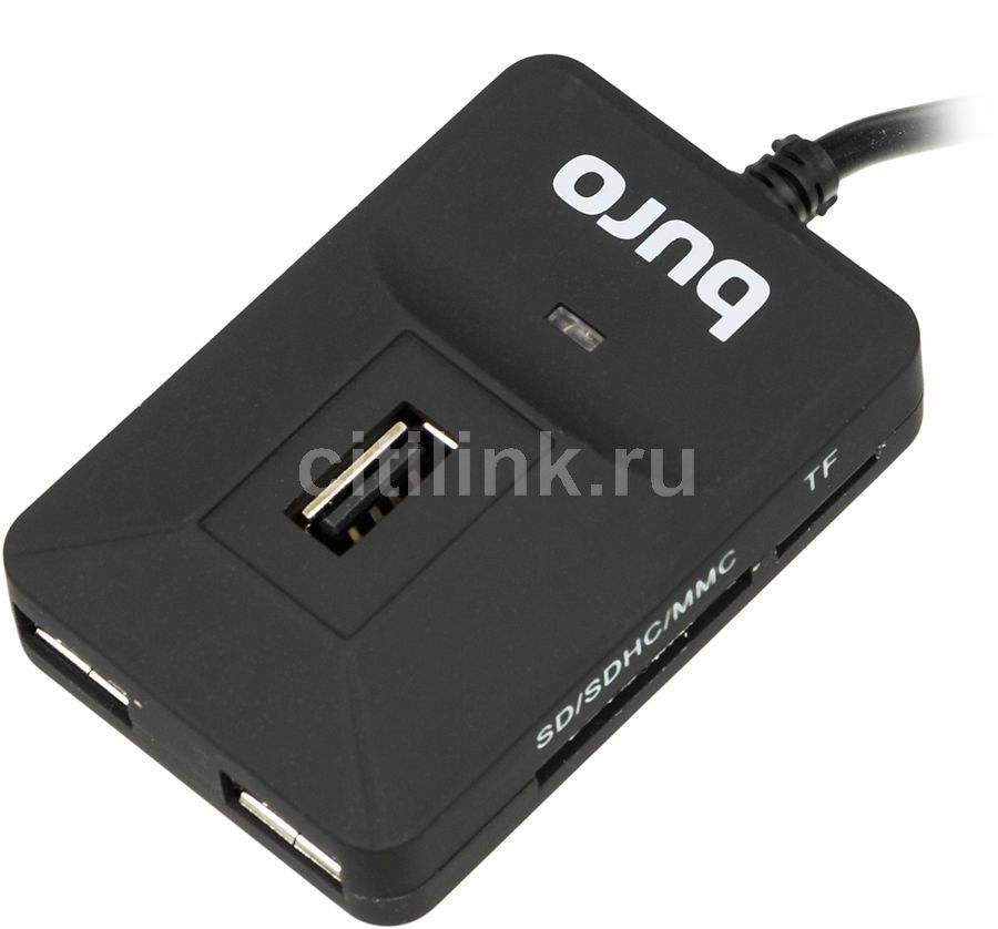 Характеристики Картридер внешний Buro BU-CR/HUB3-U2.0-0688, черный ...