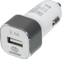 Изображение товара Автомобильное зарядное устройство Digma DGCC-1U-2.1A-WG USB-A 10.5Вт белое