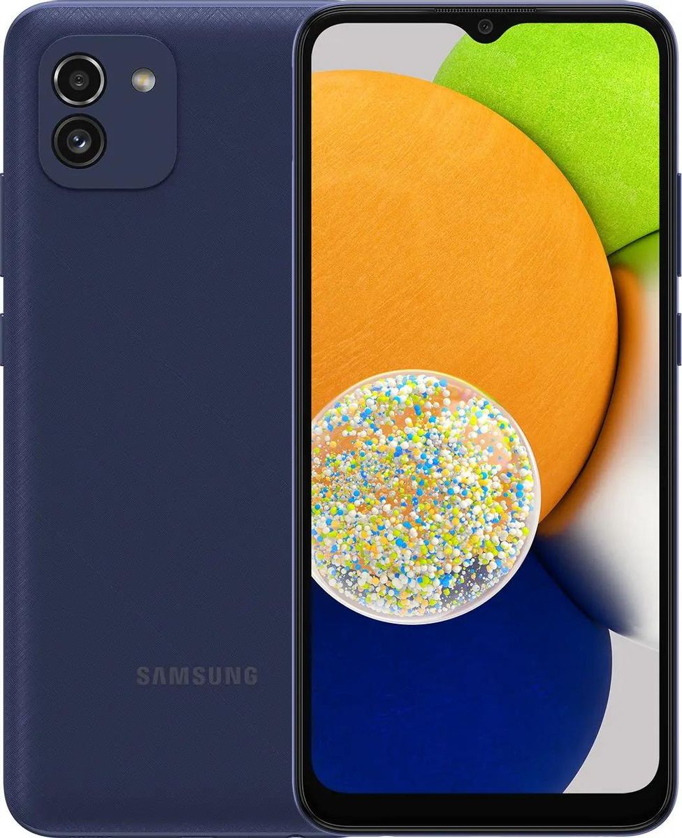 Характеристики Смартфон Samsung Galaxy A03 3/32Gb, SM-A035F, синий  (1660220) смотреть в СИТИЛИНК