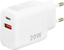 Изображение товара Сетевое зарядное устройство BORASCO USB-A USB-C 20Вт 3A белое