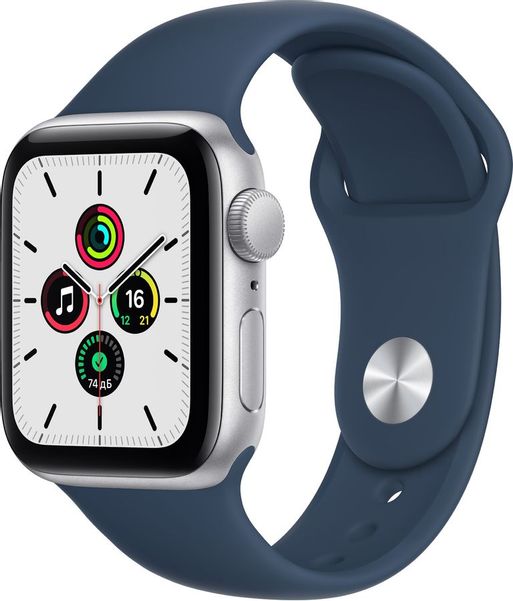 Смарт-часы Apple Watch SE 2021 40мм,  серебристый / синий омут [mkny3ru/a]