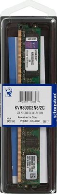 Оперативная память Kingston Valueram KVR800D2N6/2G DDR2 - 1x 2ГБ 800МГц ...