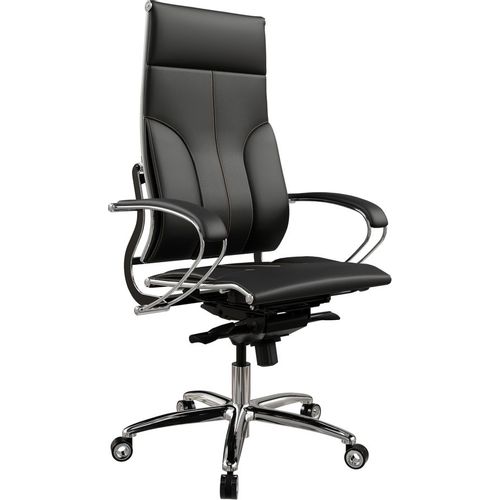 Кресло руководителя МЕТТА Move L1-10K — Infinity, экокожа, до 150кг, синхромеханизм, фиксированные подлокотники, черный