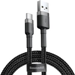 Изображение товара Кабель BASEUS CATKLF-BG1,  USB Type-C (m) -  USB (m),  1м,  3A,  серый / черный
