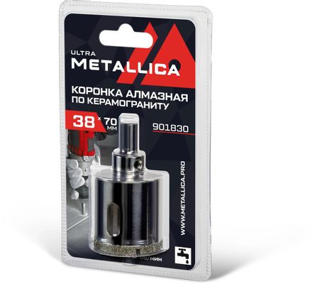 Коронка METALLICA 901830,  по керамограниту,  38мм,  цилиндрический,  1шт
