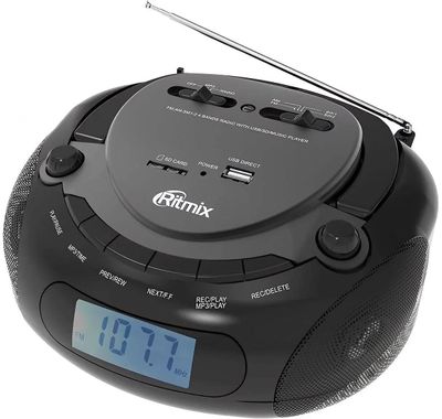 Аудиомагнитола Ritmix RBB-030BT,  черный