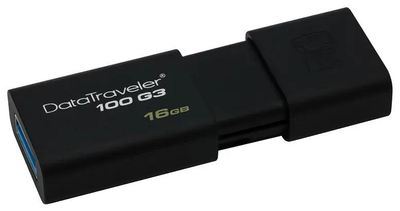 Флешка USB Kingston DataTraveler 100 G3 16ГБ, USB3.0, черный [dt100g3/16gb]