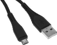 Изображение товара Кабель BORASCO Fishbone micro USB - USB 1м оплетка черный 3А