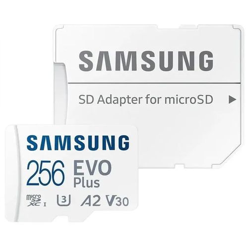 Карта памяти microSDXC UHS-I U3 Samsung EVO Plus 256 ГБ, 160 МБ/с, Class 10, MB-MC256SA, 1 шт., переходник SD