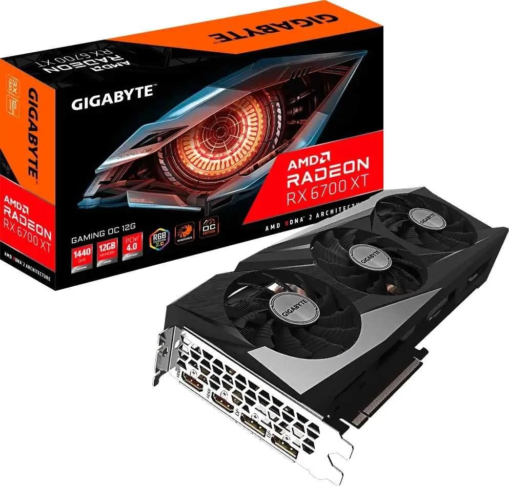 Видеокарта GIGABYTE AMD Radeon RX 6700XT GV-R67XTGAMING OC-12GD 12ГБ GDDR6,  OC, Ret – купить в Ситилинк | 1477906