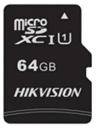 Карта памяти microSDXC UHS-I U1 Hikvision 64 ГБ, 92 МБ/с, Class 10, HS-TF-C1(STD)/64G/ZAZ01X00/OD, 1 шт., без адаптера