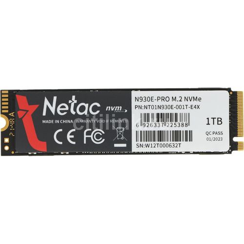 1ТБ SSD накопитель NETAC N930E Pro NT01N930E-001T-E4X M.2 2280, PCIe 3.0 x4, NVMe, M.2