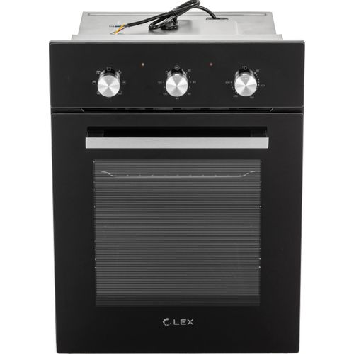 Духовой шкаф электрический LEX EDM 4570 BL, 53л, дверца с 2 стеклами, стекло черное