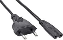 Изображение товара Кабель питания PREMIER 5-180,  IEC C7 (2-pin) (прямой) -  Евровилка (прямой),  плоский,  1м,  Bulk,  черный [5-180(0.75) 1.0]
