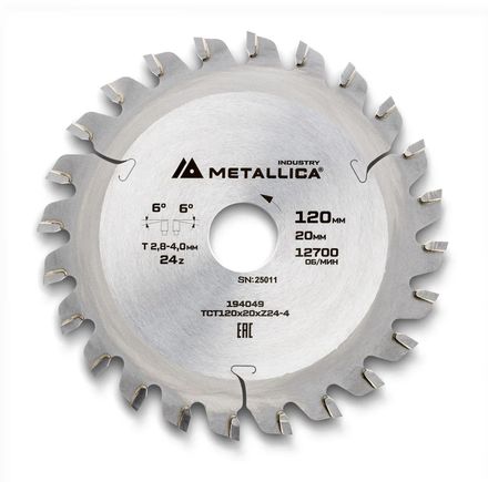 Пильный диск METALLICA 194049, 115мм, 2.8мм, 22.23мм, по керамике