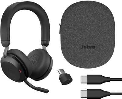 ヘッドホン Jabra Evolve2 75 Link380c MS StereoBlack Гарнитура Jabra Evolve2 75 Link380c MS Stereo, для компьютера
