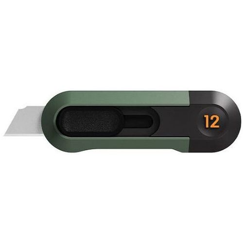Нож Deli HT4007L, 12мм, 1шт, зеленый/черный