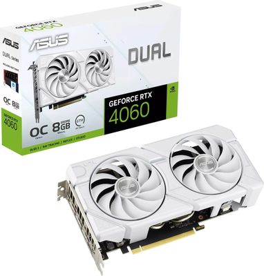 Видеокарта ASUS NVIDIA GeForce RTX 4060 DUAL-RTX4060-O8G-EVOWHITE