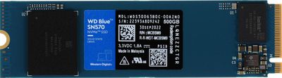 SSD накопитель WD Blue SN570 WDS500G3B0C 500ГБ, M.2 2280, PCIe 3.0 x4,  NVMe,  M.2