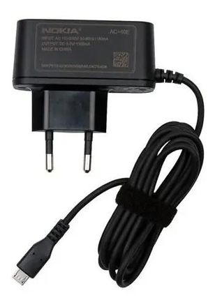 Сетевое зарядное устройство Nokia AC-10E, microUSB, 1.2A, черный