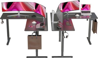 Стол компьютерный Cactus CS-EDXL-BBK, с регулировкой высоты, МДФ ...