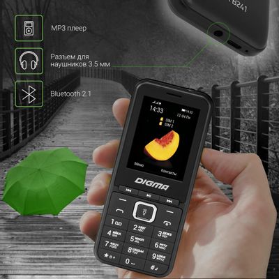 Сотовый телефон Digma LINX B241, черный – купить в Ситилинк | 1497193