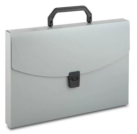 Портфель Бюрократ -BPP01GREY, 1 отд., A4, пластик, 0.7мм, серый