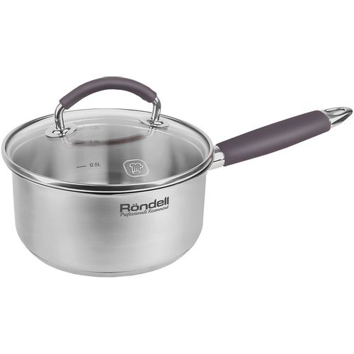 Ковш Rondell Akzent RDS-1386, 1.3л, с крышкой, стальной