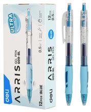 Изображение товара Упаковка ручек гелевых Deli Arris EG09-BL автоматическая чернила синий
