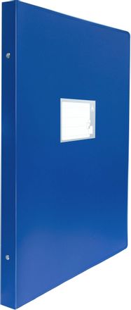 Папка на кольцах Бюрократ -0827VA3BLU, 4шт колец, О-образные, A3, 27мм корешок, пластик, 0.8мм, синий