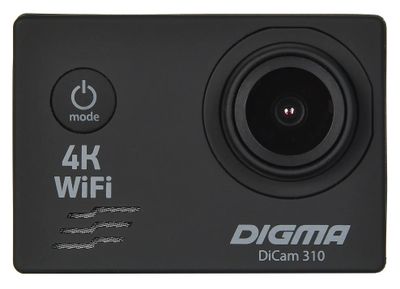 Экшн-камера Digma DiCam 310 4K,  WiFi,  черный [dc310]