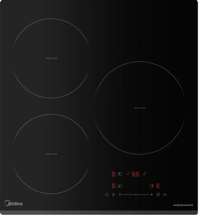 Индукционная варочная поверхность Midea MIH43103F, конфорок: 3 шт., стеклокерамика, независимая, черный