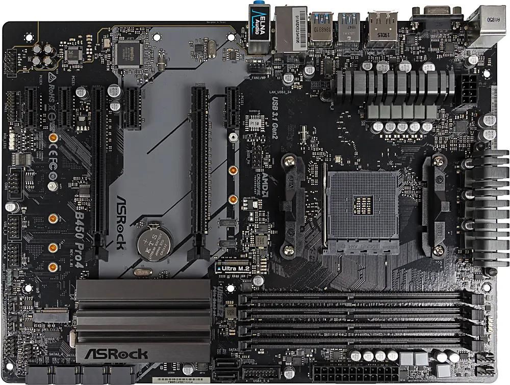 ASRock B450 PRO4 SocketAM4 AMD B450 ATX Ret 1080829