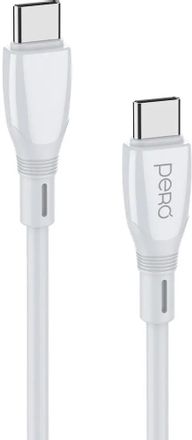 Кабель PERO DC-11,  USB Type-C (m) -  USB Type-C (m),  3м,  3A,  белый [prdc-11tt3mw]