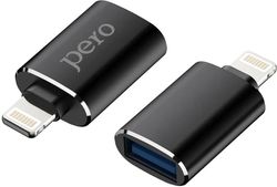 Адаптер OTG PERO AD02, Lightning (m) - USB (f), 0.032м, черный