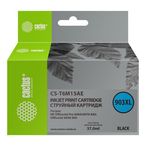 Картридж Cactus CS-T6M15AE, №903XL, черный / CS-T6M15AE