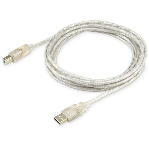 Кабель USB2.0 Buro USB2.0-AM/BM-3-TRANS, USB A(m) - USB B(m), 3м, прозрачный