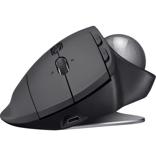 Трекбол беспроводная Logitech Trackball MX Ergo, Bluetooth/Радио, вертикальная, оптическая, USB, 2048dpi, графитовый [910-005182]