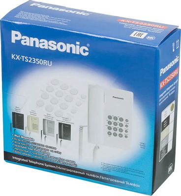 Проводной телефон Panasonic KX-TS2350RUW, белый – купить в Ситилинк | 29332