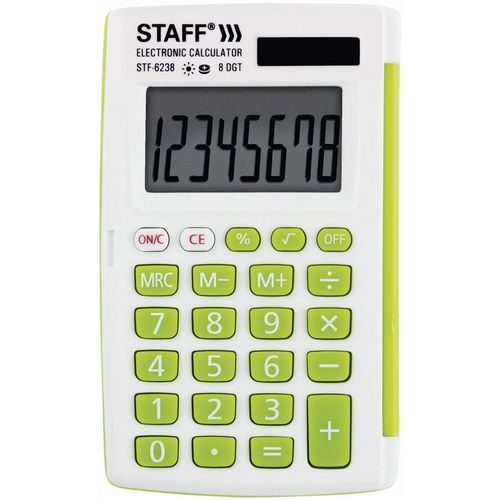 Калькулятор STAFF STF-620, 8-разрядный, белый