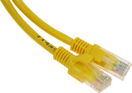 Патч-корд CABLEXPERT PP12-0.5M/Y литой (molded), UTP, кат.5E, 0.5м, 4 пары, 26AWG,  алюминий омедненный,  многожильный,  желтый
