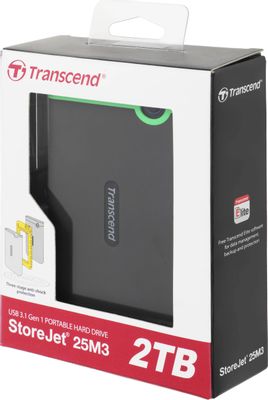2ТБ Внешний диск HDD Transcend StoreJet 25M3S TS2TSJ25M3S, USB 3.0