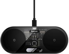 Изображение товара Беспроводное зарядное устройство BASEUS WXSX010101, USB-C, USB-A, 20Вт, 2A, черный Изображение товара Беспроводное зарядное устройство BASEUS WXSX010101, USB-C, USB-A, 20Вт, 2A, черный