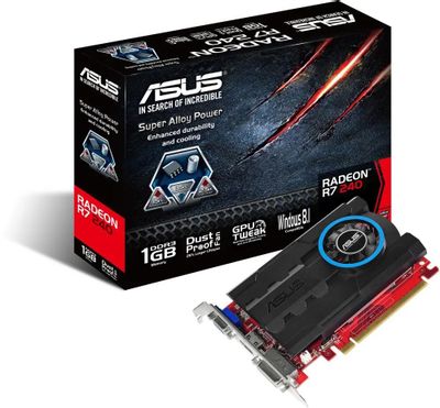 ASUS AMD Radeon R7 240 R7240 1GD3 1 DDR3 Low Profile Ret 495844