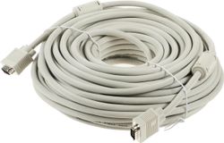 Изображение товара Кабель VGA  DB15 (m) -  DB15 (m),  ферритовый фильтр ,  30м,  пакет,  белый [cable30]